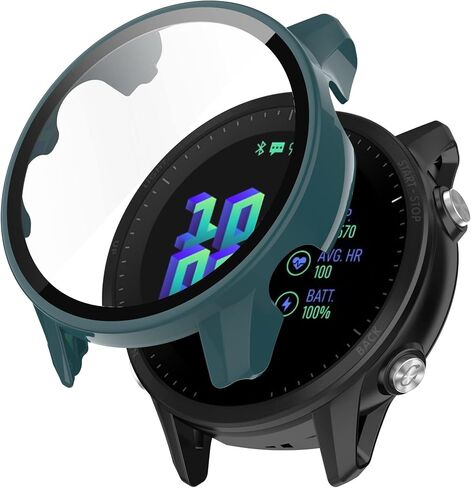 حافظة واقية متوافقة مع Garmin Forerunner 955/955 حافظة حماية للشاشة الشمسية مع غطاء ممتص للصدمات من الزجاج المقسى عالي الدقة لجهاز Forerunner 955/955 Solar (3 أسود) in Kuwait
