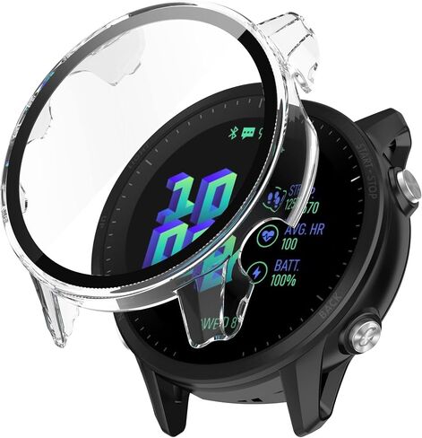 حافظة واقية متوافقة مع Garmin Forerunner 955/955 حافظة حماية للشاشة الشمسية مع غطاء ممتص للصدمات من الزجاج المقسى عالي الدقة لجهاز Forerunner 955/955 Solar (3 أسود) in Kuwait