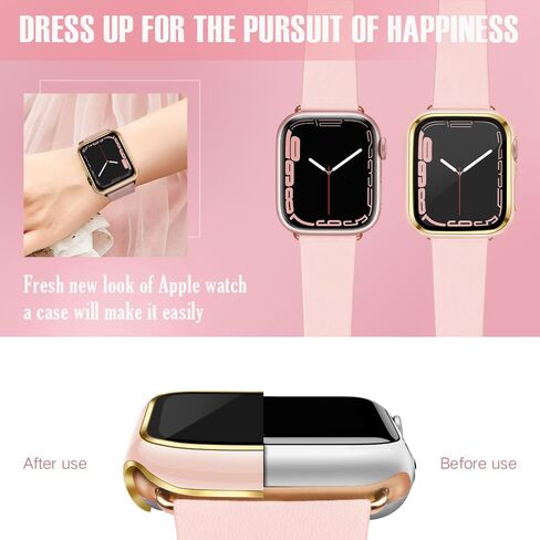 top4cus 40mm PC Cover Case for Apple Watch Series 6/SE/5/4, White | With Screen Protector, Daily Use Cover for Women Kids, Overall Anti-Scratch Bumper, Shockproof, Waterproof, Workout in Kuwait