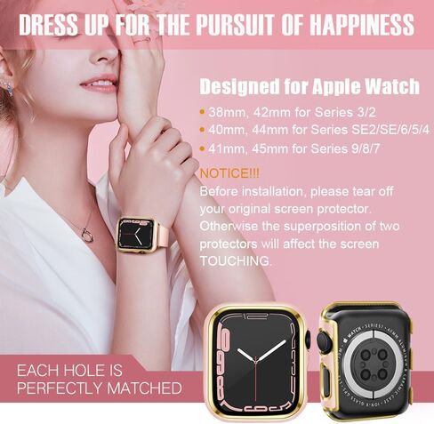 top4cus 40mm PC Cover Case for Apple Watch Series 6/SE/5/4, White | With Screen Protector, Daily Use Cover for Women Kids, Overall Anti-Scratch Bumper, Shockproof, Waterproof, Workout in Kuwait