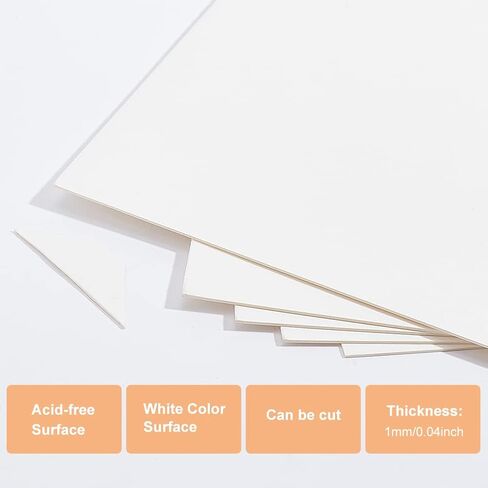 BENECREAT 36 Sheets White Mats Matboards, 5x7 inch Backing Boards Acid Free Backerboards for 7 inch Photos, Art, Picture Framing in Saudi Arabia