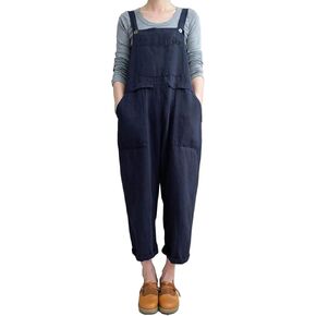 Aedvoouer Women's Baggy Plus Size Overalls Jumpsuits Wide Leg Harem Pants Casual Rompers