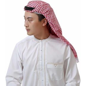Mens Arab Keffiyeh Shemagh Desert Prince Head Wrap Scarf Middle Eastern Traditional Islamic Muslim Headwear