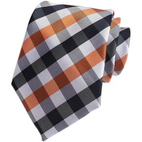 Secdtie Men's Slim Check Stripe Silk Ties Jacquard Formal Plaid Necktie for Gift in Kuwait