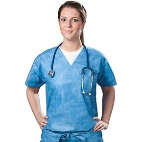 50 قطعة من قمصان ترونيكس متعددة الطبقات سبونبوند زرقاء للاستعمال مرة واحدة، قمصان للاستعمال مرة واحدة مع جيوب (متوسطة) in Kuwait