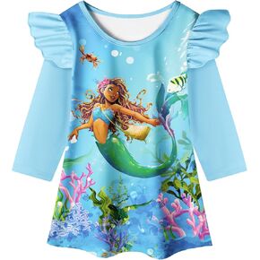 فستان حورية البحر للفتيات الصغيرات 2023 فساتين كرتونية للأميرة الصغيرة ابحث عن صوتك ملابس جرافيك ثلاثية الأبعاد هدية عيد ميلاد in Kuwait