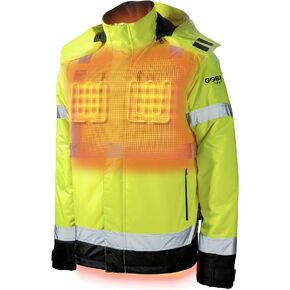 Flash Men's Heated Hi-Vis Jacket Redesigned - 10 Hours of Heat | ANSI Class III | with Battery & Charging Cable