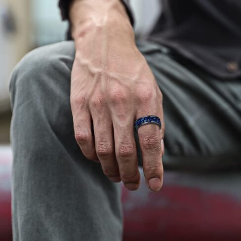 FINZOR 16Pcs Stainless Steel Fidget Band Rings for Men Women Spinner Ring Cool Rings Wedding Promise Band Ring Jewelry Set Size 7-11 in Kuwait