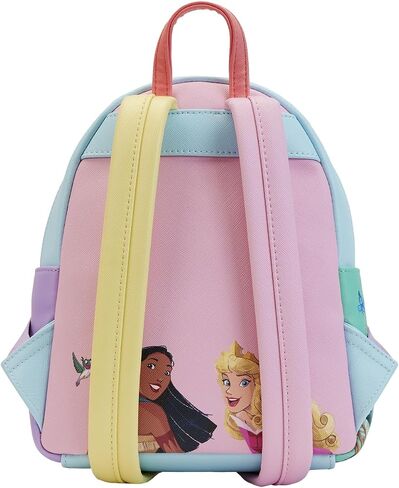 Loungefly Disney Triple Pocket Mini Backpack Princess Collage Official Mini Backpack, Blue in Saudi Arabia