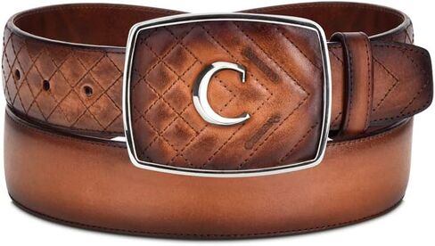 Cuadra Men's Cowboy Belt in Genuine Leather Brown in Saudi Arabia