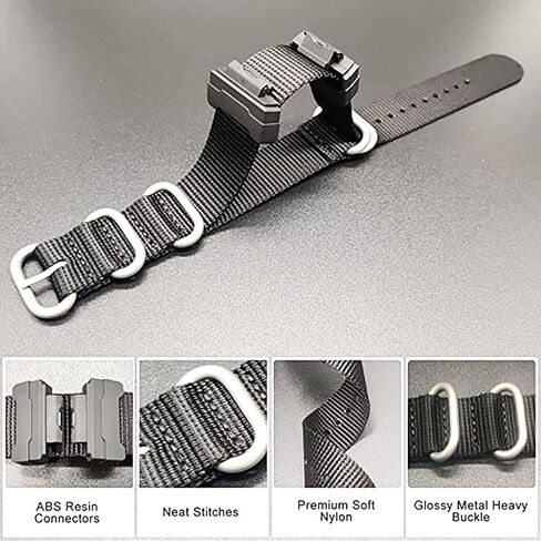 حزام ساعة بديل من النايلون 22 ملم لساعة كاسيو للرجال والنساء G-Shock GA-110/100/120/150/200/300/400 GD-100/110/120 G-8900 DW-5600 GW-M5610 DW-6900 G-5600 GW-6900 DW-9052 GLS-8900 in Kuwait