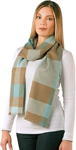 Inca Fashions - 100% Pure Baby Alpaca Buffalo Plaid Scarf for Men and Women in Kuwait