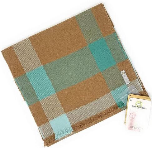 Inca Fashions - 100% Pure Baby Alpaca Buffalo Plaid Scarf for Men and Women in Kuwait
