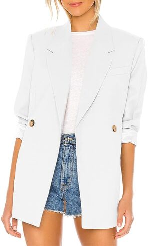 Taodou Womens Casual Blazers Oversized Open Front Peak Collar Buttons Work Office Jacket in Saudi Arabia
