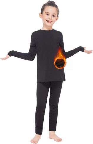 ملابس داخلية حرارية للفتيات من GAZIAR ملابس داخلية طويلة فائقة النعومة للأطفال بطبقة أساسية طويلة مجموعة جون من 4 إلى 14 سنة in Kuwait