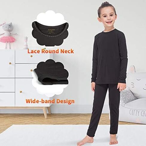 ملابس داخلية حرارية للفتيات من GAZIAR ملابس داخلية طويلة فائقة النعومة للأطفال بطبقة أساسية طويلة مجموعة جون من 4 إلى 14 سنة in Kuwait