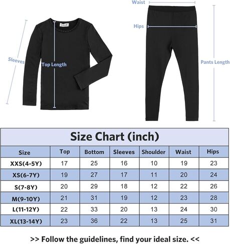ملابس داخلية حرارية للفتيات من GAZIAR ملابس داخلية طويلة فائقة النعومة للأطفال بطبقة أساسية طويلة مجموعة جون من 4 إلى 14 سنة in Kuwait