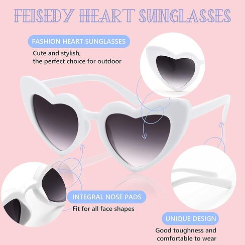 FEISEDY 2 حزمة خمر الاطفال القلب النظارات الشمسية الفتيات طفل دي سول Gafas شاطئ حفلة عطلة نظارات شمسية سن 3-10 B2903 in Kuwait