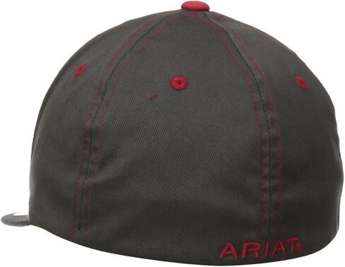 ARIAT Men's Gray Red Flex Fit Hat in Saudi Arabia