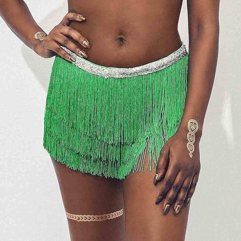 Victray تنانير الرقص النسائية للرقص الشرقي، تنورة الورك، تنورة بشراشيب، وشاح الورك، زي الحفلات على الشاطئ in Kuwait