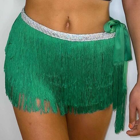 Victray تنانير الرقص النسائية للرقص الشرقي، تنورة الورك، تنورة بشراشيب، وشاح الورك، زي الحفلات على الشاطئ in Kuwait