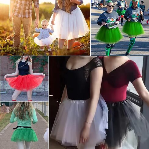 Adult Tutu Skirt,Tulle Tutu Skirt for Women with LED Neon 5 Layers Tulle Ballet Skirts for Party Dance in Kuwait