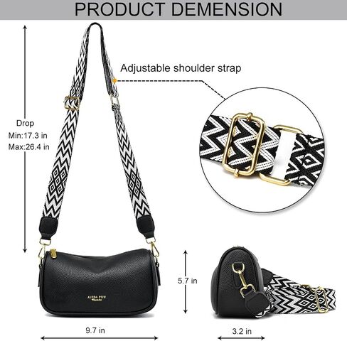 YAVCOOL Small Crossbody Bag for Women Wide Strap Shoulder Bag Trendy Design Cluth Crossbody Purse and Handbag Top Zip in Saudi Arabia