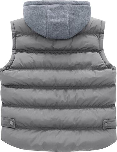 Wantdo Men's Big and Tall Puffer Vest Warm Winter Vest Quilted Sleeveless Winter Coat with Detachable Hood in Kuwait