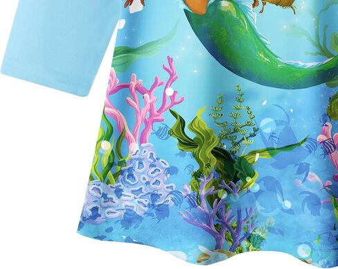 فستان حورية البحر للفتيات الصغيرات 2023 فساتين كرتونية للأميرة الصغيرة ابحث عن صوتك ملابس جرافيك ثلاثية الأبعاد هدية عيد ميلاد in Kuwait