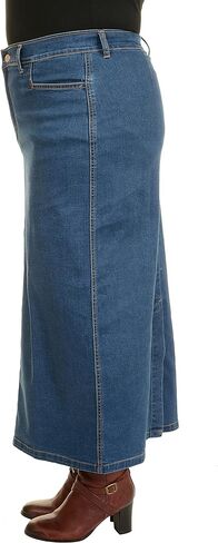 Ladies Light Blue Stonewash Stretch Denim Maxi Skirt Sizes 4 to 26, Length 35" in Saudi Arabia