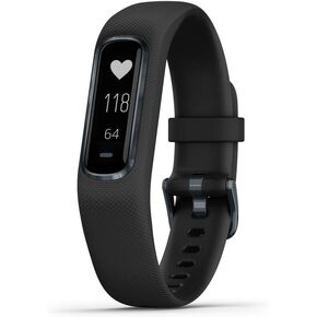 Garmin vívosmart 4، جهاز تعقب النشاط واللياقة البدنية مع جهاز مراقبة معدل ضربات القلب ومعدل ضربات القلب، منتصف الليل مع شريط أسود، كبير (متجدد) in Kuwait