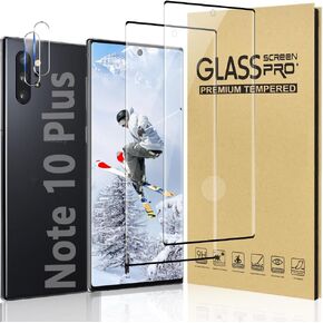 [عبوتان + 2] واقي شاشة من الزجاج المقوى Galaxy Note 10 Plus، دعم بصمات الأصابع بالموجات فوق الصوتية، صلابة 9H مقاومة للخدش، منحني ثلاثي الأبعاد عالي الدقة، خالٍ من الفقاعات، لواقي شاشة Samsung Galaxy Note 10 Plus (6.8 بوصة) in Kuwait