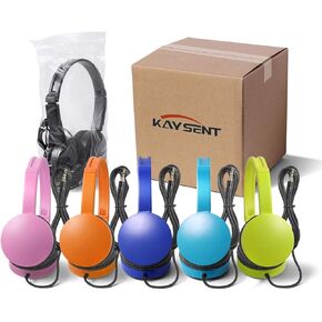 Kaysent School Headphones for Classroom Students - (KHPC-12B) 12 Packs Black Color Kids' Headphones for School, Library, Computers, Children and Adult(No Microphone) in Kuwait
