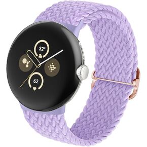 أحزمة BlackPro المضفرة بحلقة منفردة متوافقة مع ساعة Google Pixel Watch/Pixel Watch 2، أشرطة مطاطية من النايلون قابلة للتمدد مع موصل مطور لأساور المعصم لساعة Google Pixel للنساء والرجال in Kuwait