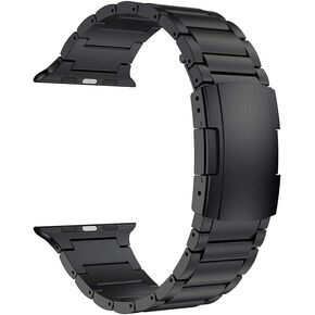 LDFAS متوافق مع Apple Watch Ultra 2 Band 49mm حزام ساعة معدني من التيتانيوم مع مشبك زر مزدوج لأحزمة iWatch متوافق مع Apple Watch SE، Apple Watch Series 9/8/7/6/5 45 مم 44 مم