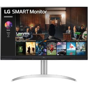شاشة LG الذكية (32SQ730S) - شاشة 32 بوصة بدقة 4K UHD (3840x2160)، شاشة ذكية webOS، ThinQ Home، جهاز التحكم عن بعد السحري، USB Type-C™، مكبرات صوت ستيريو 2x5 وات، AirPlay 2، مشاركة الشاشة، بلوتوث، فضي