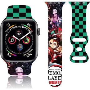 TZNUOUIE Anime Cartoon Watch Band Compatible with Watch Bands 38mm 40mm 41mm 42mm 44mm 45mm 49mm,Soft Silicone Replacement Sport Strap for Watch Series 9 8 7 6 5 4 3 2 1 SE,Gift for Boys Girls in Kuwait