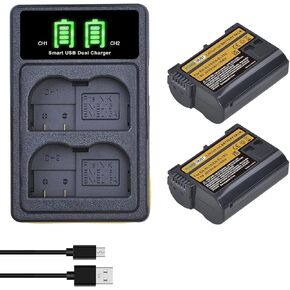 PowerTrust EN-EL15C EN-EL15 Battery and Charger Compatible with Nikon D7500, D7200, D7100, D7000, D850, D750, D500 in Kuwait