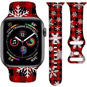 YAGEDOVIU Holiday Watch Bands ساعة متوافقة 38 مم 40 مم 41 مم 42 مم للنساء والرجال، سوار معصم بديل من السيليكون الناعم قابل للتعديل لسلسلة SE 8/7/6/5/4/3/2/1 in Kuwait