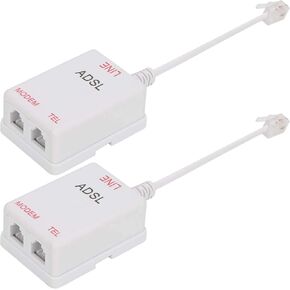 Uvital DSL Filter for Landline Phone, 1 Pack DSL Phone Filter Adapter White | RJ11 6P2C Male to Female ADSL Cable in-line ADSL Filters for Fax Machines/Answering Machines in Kuwait