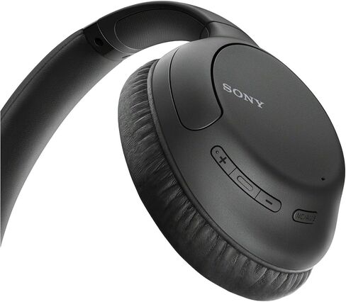 Sony WHCH710N Wireless Bluetooth Noise-Canceling Over-The-Ear Stereo Headphones (Black) Bundle with Protective Headphone Case and Headphone Stand - Dual Microphone, 35 Hours of Playtime - (3 Items) in Saudi Arabia