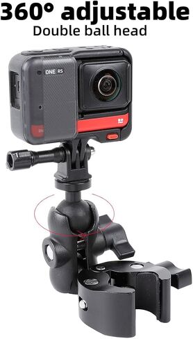 Metal Camera Bike Clamp Mount Motorcycle Handlebar Holder for Insta360 X2 X3 GO3 ONE RS，GoPro Hero 12 11 10 9 8 7 6 5 Max and Other Action Cameras in Saudi Arabia