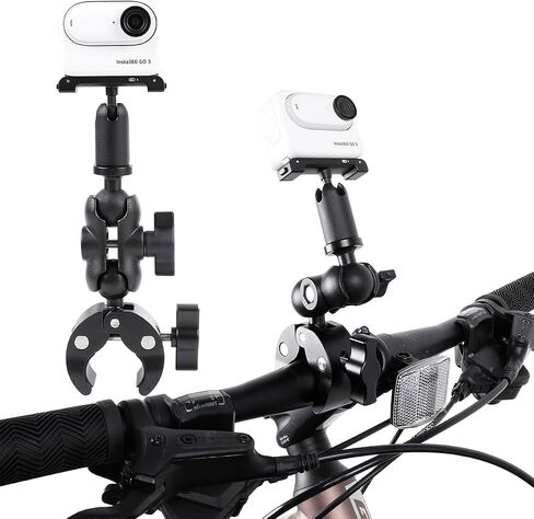 Metal Camera Bike Clamp Mount Motorcycle Handlebar Holder for Insta360 X2 X3 GO3 ONE RS，GoPro Hero 12 11 10 9 8 7 6 5 Max and Other Action Cameras in Saudi Arabia