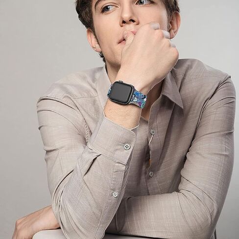 حزام لطيف متوافق مع سوار ساعة أبل 38 مم 40 مم 41 مم 42 مم 44 مم 45 مم 49 مم للرجال والنساء، أساور معصم رياضية من السيليكون الناعم قابلة للاستبدال لسلسلة iWatch Ultra 9 8 7 6 5 4 3 2 1 SE in Kuwait