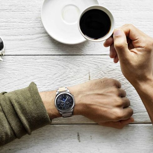 Shangpule متوافق مع نطاقات Gear S3، وساعة Galaxy Watch 3 مقاس 45 مم، وساعة Galaxy Watch مقاس 46 مم، وسوار معدني بديل من الفولاذ المقاوم للصدأ مقاس 22 مم (أزرق) in Kuwait