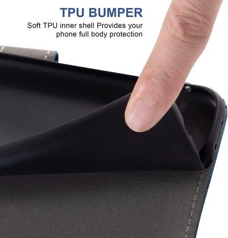 Compatible with LG K20/K20 Plus/K20 V/Harmony/V5/K10 2017/Grace LTE Wallet Case and Tempered Glass Screen Protector Flip Credit Card Holder Stand Cell Phone Cover for LGK20V K20V K 20 20K K20+ Blue in Kuwait