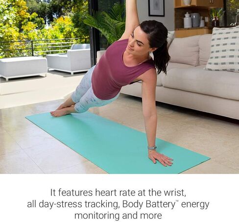 Garmin vívosmart 4، جهاز تعقب النشاط واللياقة البدنية مع جهاز مراقبة معدل ضربات القلب ومعدل ضربات القلب، منتصف الليل مع شريط أسود، كبير (متجدد) in Kuwait