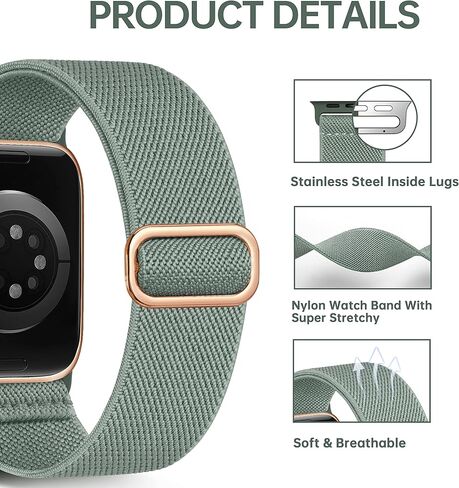 12 Pack Stretchy Solo Loop Bands Compatible with Apple Watch Band 38mm 40mm 41mm 42mm 44mm 45mm 49mm Women Men,Elastic Nylon Braided Sport Strap iWacth Bands for iWatch SE Series 8 7 6 5 4 3 2 1 Ultra in Kuwait