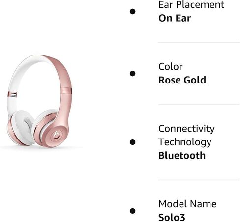 Beats Solo3 Wireless On-Ear Headphones (Previous Model) - Rose Gold (Renewed) in Kuwait