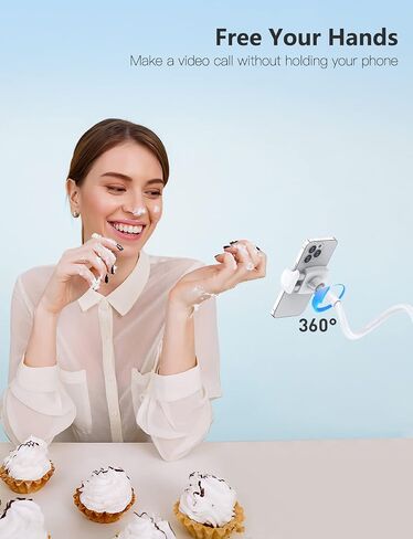 Tryone Gooseneck Phone Holder Hands-Free for Phone Viewing Or Recording, Adjustable Stable Metal Cell Stand Mount for Desk Table Bed, Soporte para Celular, Fits 4-7 Phones Including iPhone - Black in Kuwait